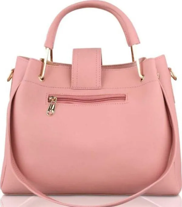 Peach_Shoulder_Pu-Leather_Handbags_For_Women'S._Combo_Set_Of_3_With_1_Compartment_And_1_Back_Zipper_Pocket