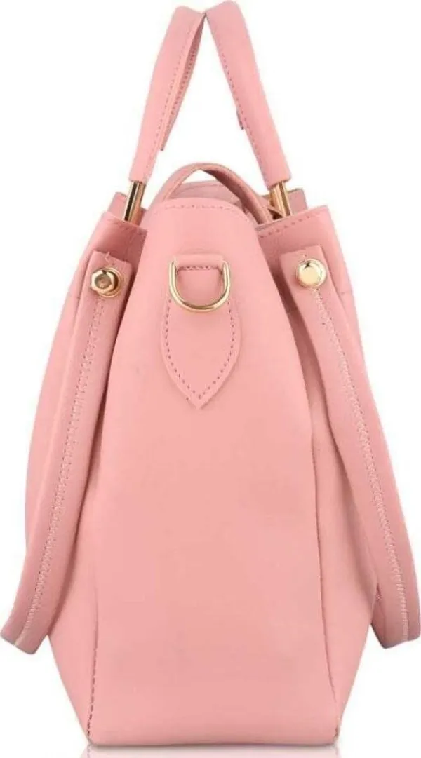 Peach_Shoulder_Pu-Leather_Handbags_For_Women'S._Combo_Set_Of_3_With_1_Compartment_And_1_Back_Zipper_Pocket