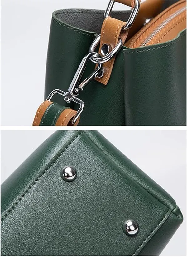 Green_Designer_Ladies'_Pu-Leather_Shoulder_And_Crossbody_Bags__Large_Capacity_Travel_Bucket_Handbags
