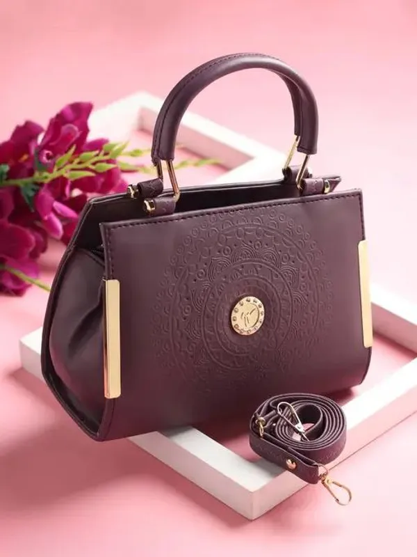 Peach_Pu-Leather_Women'S_Satchel_Bag