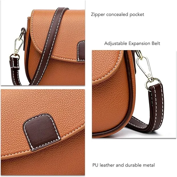 Tan_Women'S_Shoulder__Crossbody_Bag_With_Back_Zip_Pocket__Stylish,_Functional__Perfect_For_Daily_Use