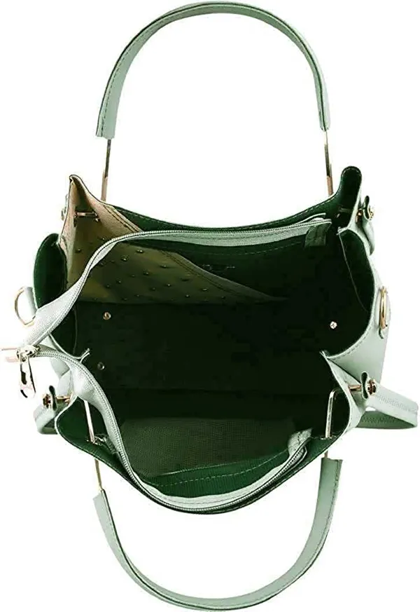 Pista_Shoulder_Pu-Leather_Handbags_For_Women'S._Combo_Set_Of_3_With_1_Compartment_And_1_Back_Zipper_Pocket