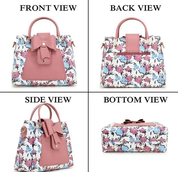 Sky_Blue_Stylish_Shoulder_Pu-Leather_Flower_Printed_Handbags_For_Women._1_Compartment_And_2_Chain_Pocket