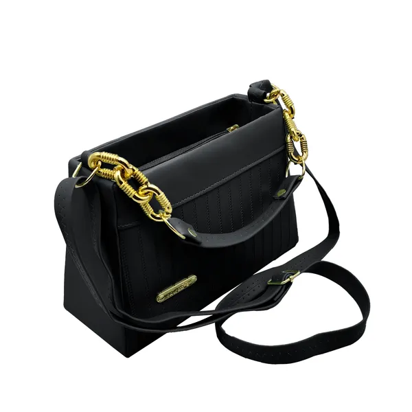 Black_Sling_Bag_for_Women_|_Trendy_PU_Leather_with_Dual_Handles_&_Compartments
