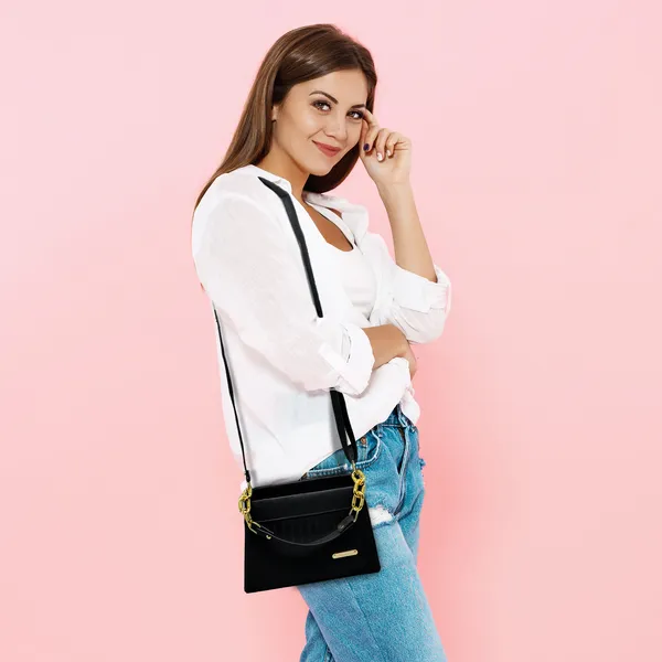 Black_Sling_Bag_for_Women_|_Trendy_PU_Leather_with_Dual_Handles_&_Compartments