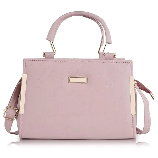 Pink_Trendy_Sling_Bag_By_Vinsage__Adjustable_Strap,_Dual_Handles__Two_Compartments