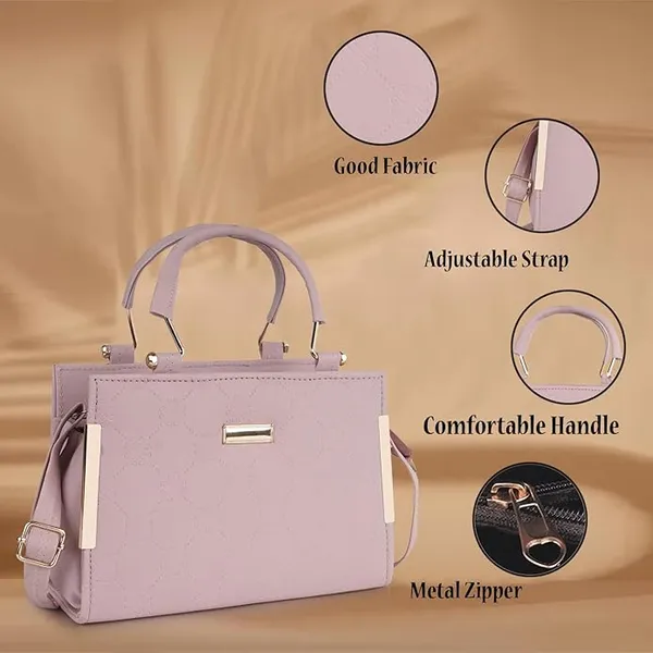 Pink_Trendy_Sling_Bag_By_Vinsage__Adjustable_Strap,_Dual_Handles__Two_Compartments