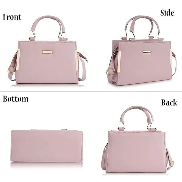 Pink_Trendy_Sling_Bag_By_Vinsage__Adjustable_Strap,_Dual_Handles__Two_Compartments