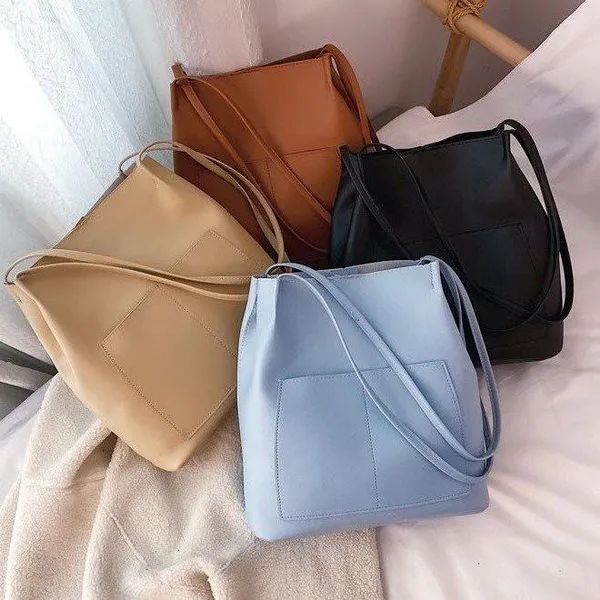 Pink_Women_Tote_Bag__Leather_Handbags_Casual_Ladies_Shoulder_Bags_For_Shopping._With_1_Compartment_And_Front_Pocket