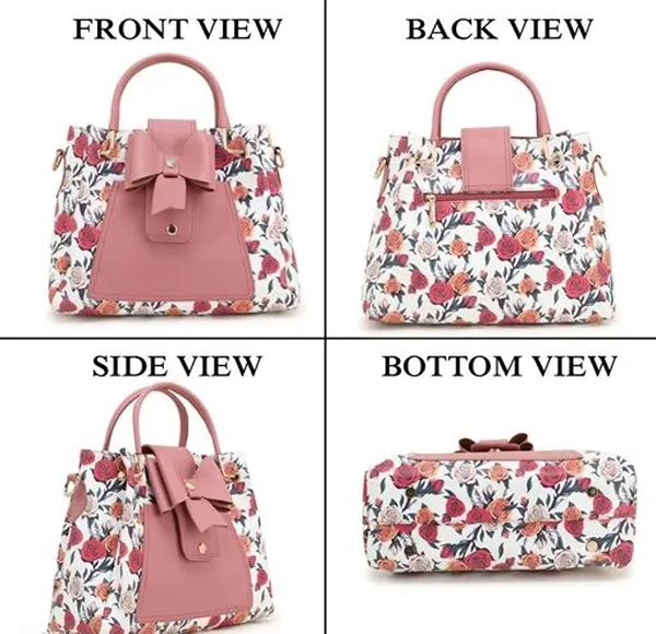 Red_Stylish_Shoulder_Pu-Leather_Flower_Printed_Handbags_For_Women._1_Compartment_And_2_Chain_Pocket