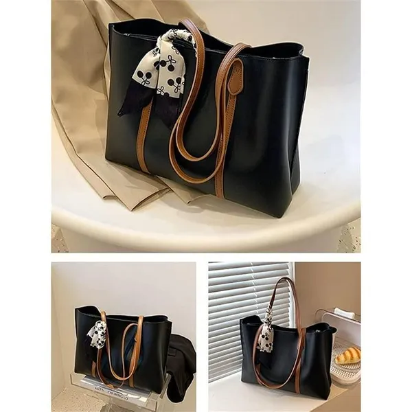 Black_Women_Tote_Bag__Leather_Handbags_Casual_Ladies_Shoulder_Bags_For_Shopping._With_1_Big_Compartment
