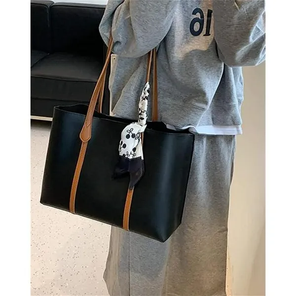 Black_Women_Tote_Bag__Leather_Handbags_Casual_Ladies_Shoulder_Bags_For_Shopping._With_1_Big_Compartment