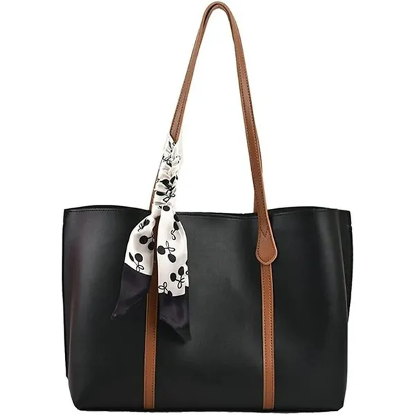Black_Women_Tote_Bag__Leather_Handbags_Casual_Ladies_Shoulder_Bags_For_Shopping._With_1_Big_Compartment