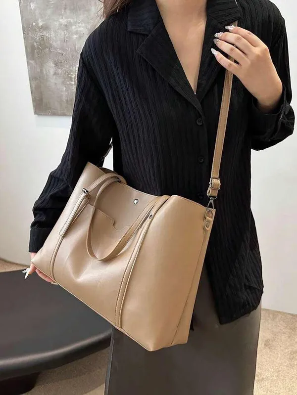 Cream__Feather_Tote_Bag_Zipper_Fashion_Casual_Tote_Bag_Tote_Shoulder_Bag_Work_Shoulder_Bag_Casual_Handbag__Leather_Shoulder_Bags