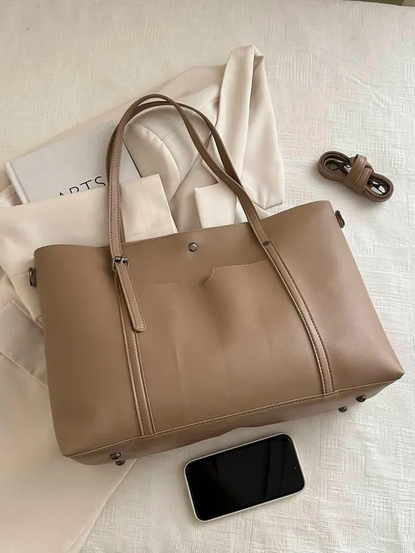 Cream__Feather_Tote_Bag_Zipper_Fashion_Casual_Tote_Bag_Tote_Shoulder_Bag_Work_Shoulder_Bag_Casual_Handbag__Leather_Shoulder_Bags