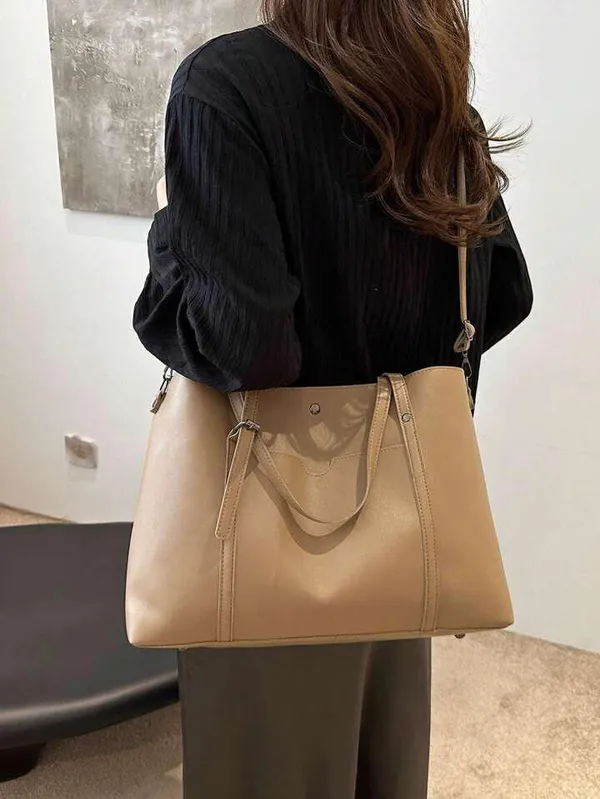 Cream__Feather_Tote_Bag_Zipper_Fashion_Casual_Tote_Bag_Tote_Shoulder_Bag_Work_Shoulder_Bag_Casual_Handbag__Leather_Shoulder_Bags