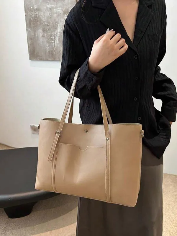 Cream__Feather_Tote_Bag_Zipper_Fashion_Casual_Tote_Bag_Tote_Shoulder_Bag_Work_Shoulder_Bag_Casual_Handbag__Leather_Shoulder_Bags