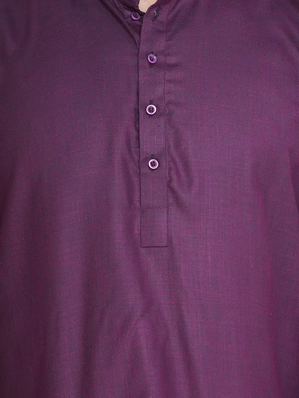 Violet_Casual_Cotton_Short_Kurta_For_Men