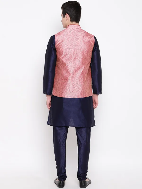 Blue_Banarasi_Dupion_Kurta_With_Churidar_And_Waistcoat_Set_For_Men