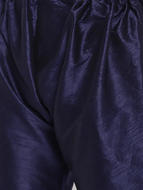Navy_Blue_Banarasi_Dupion_Kurta_with_Churidar_And_Waistcoat_Set_For_Men