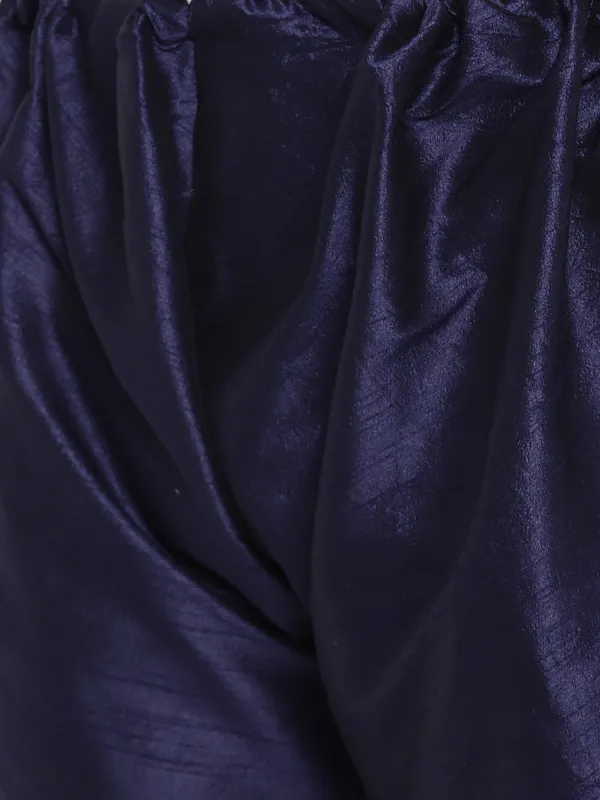 Navy_Blue_Banarasi_Dupion_Kurta_With_Churidar_And_Waistcoat_Set_For_Men