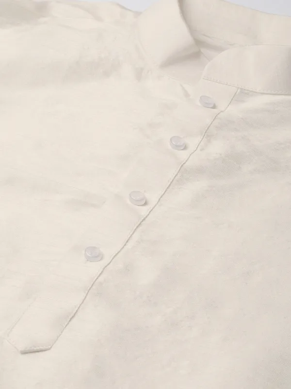 White_Banarasi_Dupion_Kurta_With_Churidar_And_Waistcoat_Set_For_Men