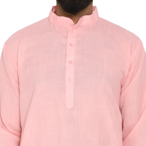 Pink_Cotton_Kurta_With_Pyjama_Set_For_Men