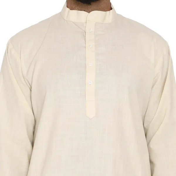 Cream_Cotton_Kurta_With_Pyjama_Set_For_Men