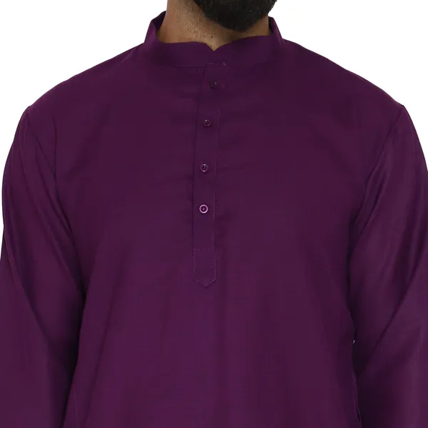 Purple_Cotton_Kurta_With_Pyjama_Set_For_Men