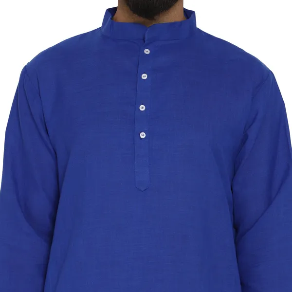 Royal_Blue_Cotton_Kurta_With_Pyjama_Set_For_Men