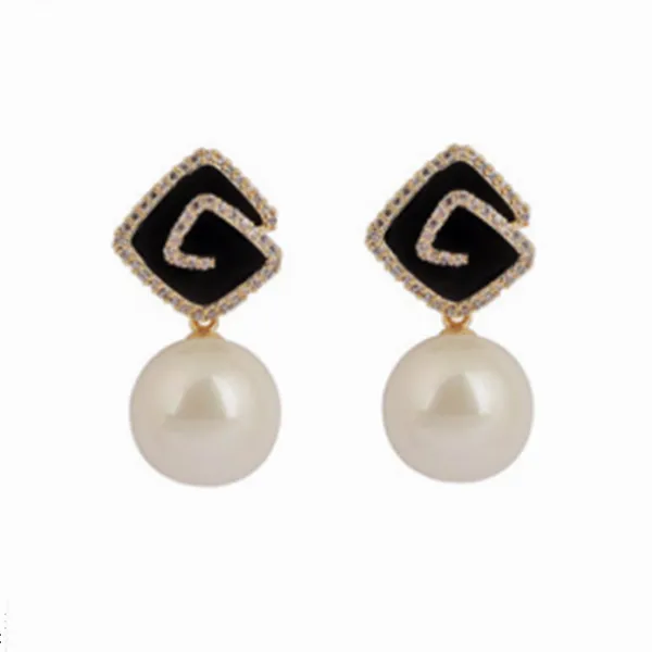Black_colour_Gold_Plated_Pearl_Bling_Drop_Earrings_for_women_&_girls,_Stylish,_Fashionable,_Korean_Jewelry