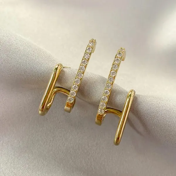 Golden_Double_Layer_C_Shaped_Cubic_Zirconia_Studs_Korean_Jewellery_For_Women_&_Girls
