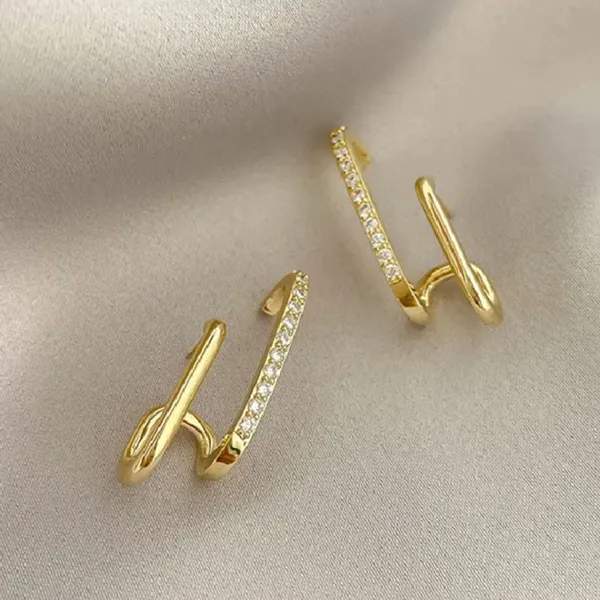Golden_Double_Layer_C_Shaped_Cubic_Zirconia_Studs_Korean_Jewellery_For_Women_&_Girls
