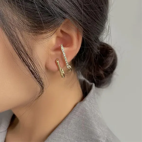 Golden_Double_Layer_C_Shaped_Cubic_Zirconia_Studs_Korean_Jewellery_For_Women_&_Girls