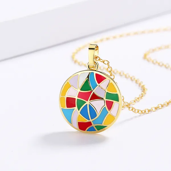 Gold_Enameled_Abstract_Circular_Stainless_Steel_Pendant_Chain_For_Women_&_Girls