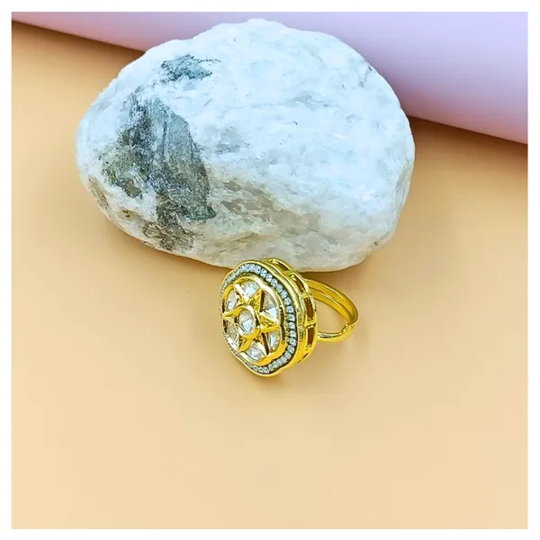 White_Floral_Kundan_Ring_for_Women_&_Girls_|_Adjustable_Luxury_Traditional_Jewelry