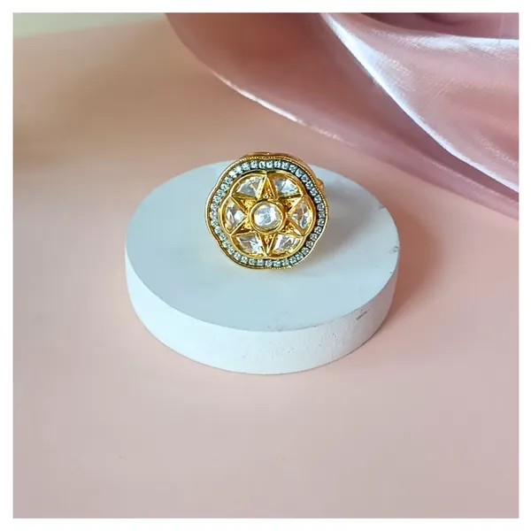 White_Floral_Kundan_Ring_for_Women_&_Girls_|_Adjustable_Luxury_Traditional_Jewelry