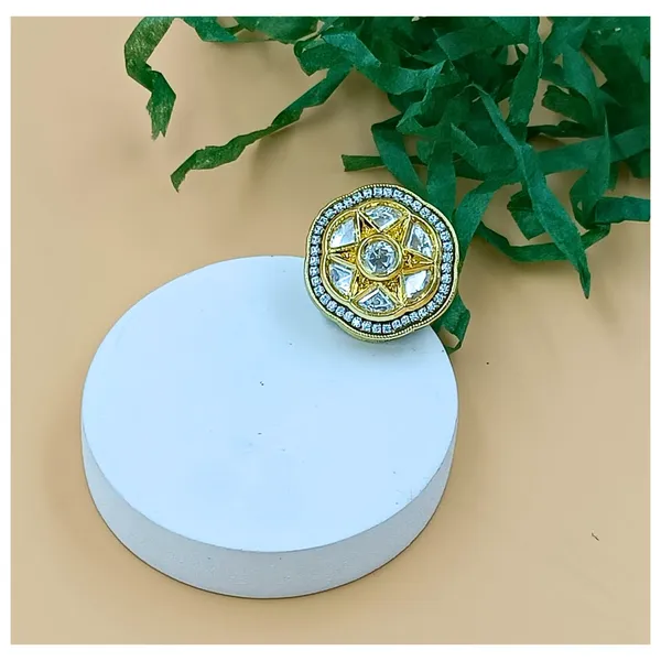 White_Floral_Kundan_Ring_for_Women_&_Girls_|_Adjustable_Luxury_Traditional_Jewelry