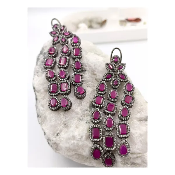 Purple_Long_Tassel_Style__Puple_American_Diamond_Fusion_Drop_Earring_For_Women_&_Girls