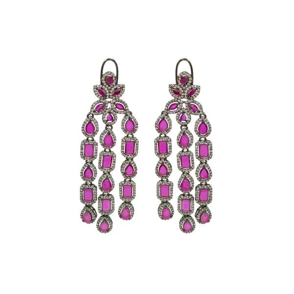 Purple_Long_Tassel_Style__Puple_American_Diamond_Fusion_Drop_Earring_For_Women_&_Girls