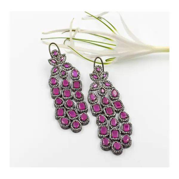 Purple_Long_Tassel_Style__Puple_American_Diamond_Fusion_Drop_Earring_For_Women_&_Girls