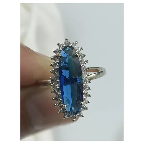 Blue_Sapphire_American_Diamond_Ring_for_Women_&_Girls_|_Traditional_Elegant_Design

