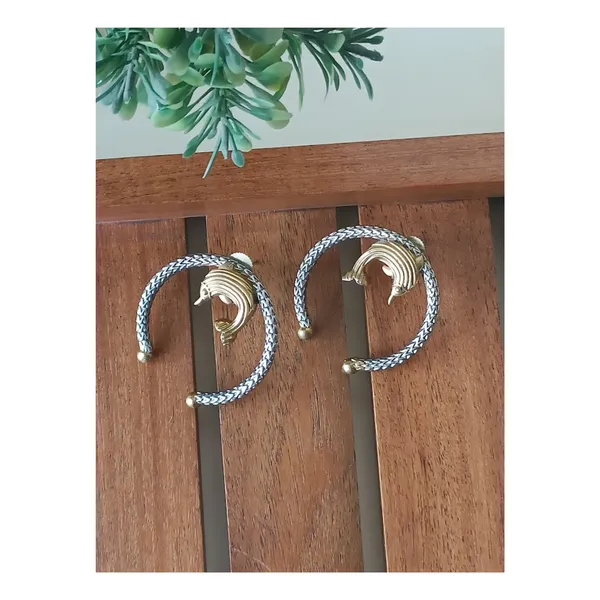 Dual_Tone_Tribal_Design_Fish_motif_Hoop_style_German_Silver_Earring_for_Girls_&_Women