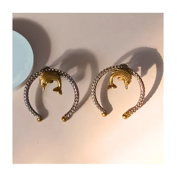 Dual_Tone_Tribal_Design_Fish_motif_Hoop_style_German_Silver_Earring_for_Girls_&_Women