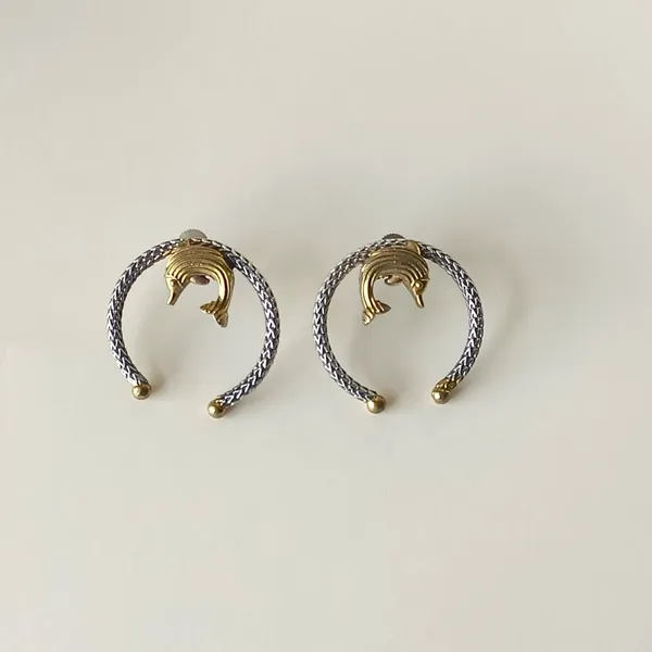 Dual_Tone_Tribal_Design_Fish_motif_Hoop_style_German_Silver_Earring_for_Girls_&_Women