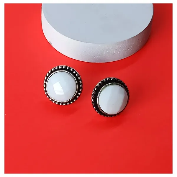 Circular_Design_White_colour_Silver_Look_Alike_Oxidized_Stud_for_Girls_&_Women,_Stylish,_Fashionable_Earring