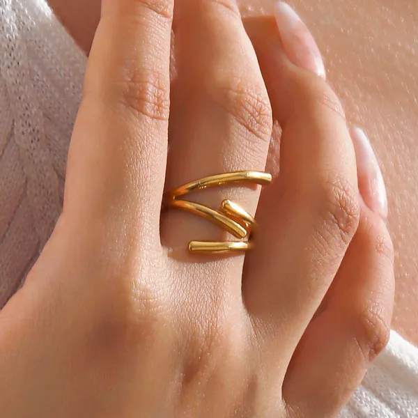 Irregular_Loop_Design_Ring_for_Women_&_Girls_|_Adjustable_Stainless_Steel_Western_Jewelry

