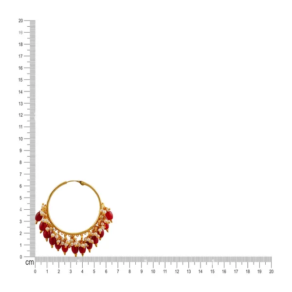 Red_&_Golden_Matt_Gold_Polish_With_Red_Glass_Beads_Traditional_Style_Circular_Earring_For_Women_&_Girls