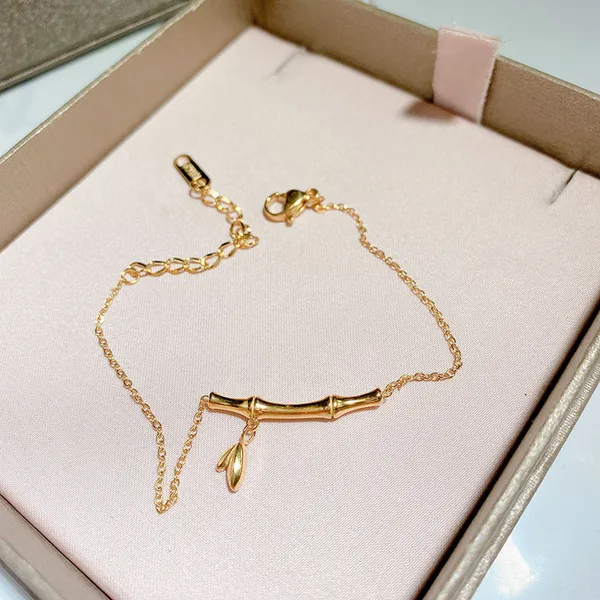 Anti_Tarnish_Bamboo_Leaf_Design_titanium_steel_PVD_Gold_plated_Stainless_Steel_bracelet_Chain_Bracelet_For_Girls_&_Women