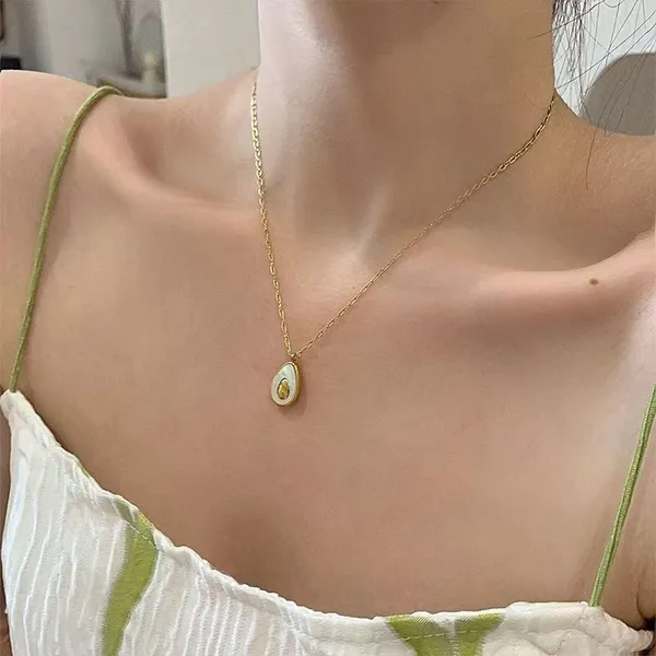 White_Avocado_Design_Stainless_Steel_Anti_Tarnish_Pendant_Chain_For_Women_&_Girl_As_A_Daily_Use_Jewellery